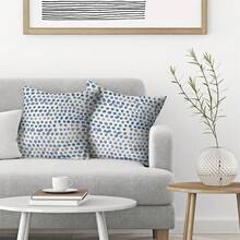 Polka Dot Pillow Covers 24x24 Inch Set Of 2 Blue Cream Outdoor Decor Throw Pillows For Couch Modern Boho Design Watercolor Decorative Cushion Cases For Home Sofa Bed Decorations - 藍色波點圖案 24 吋 x 24 吋(2 件裝) - 查看 4