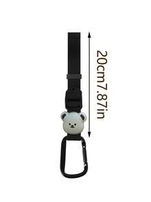 Gancho de Cochecito de Bebé con Diseño de Oso de Dibujos Animados - Hebilla Cuadrada de Correa, Adecuado para Salidas con Bebé, Opción Ideal para Accesorios de Cochecito y Almacenamiento de Accesorios, Estructura Resistente - Multicolor - Ver 8
