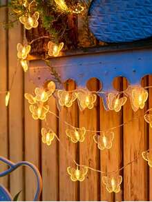 1pc 1.5/3M Butterfly Fairy LED String Light, Romantic Atmosphere Ornament, Patio Camping Outdoor Garden Decor, Bedroom Room Decor Stuff, Birthday Graduation Home Decor Items - Clear - View 8
