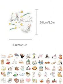 50 Stück süße Aquarell-Katzen-Aufkleber, PET-Material, geeignet für Scrapbooks, Laptops, Koffer, Gitarren, Wasserflaschen, Handyhüllen, DIY-Aufkleber, auch für Schulbedarf und die Schulanfang-Saison - 50 Stück - Übersicht 3