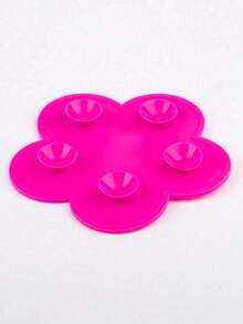 1pc Flower-Shaped Silicone Brush Cleaning Pad With Suction Cup, Portable Makeup Brush Cleaner, Valentine's Day Birthday Gift, Party Favor - Multicolor - View 7
