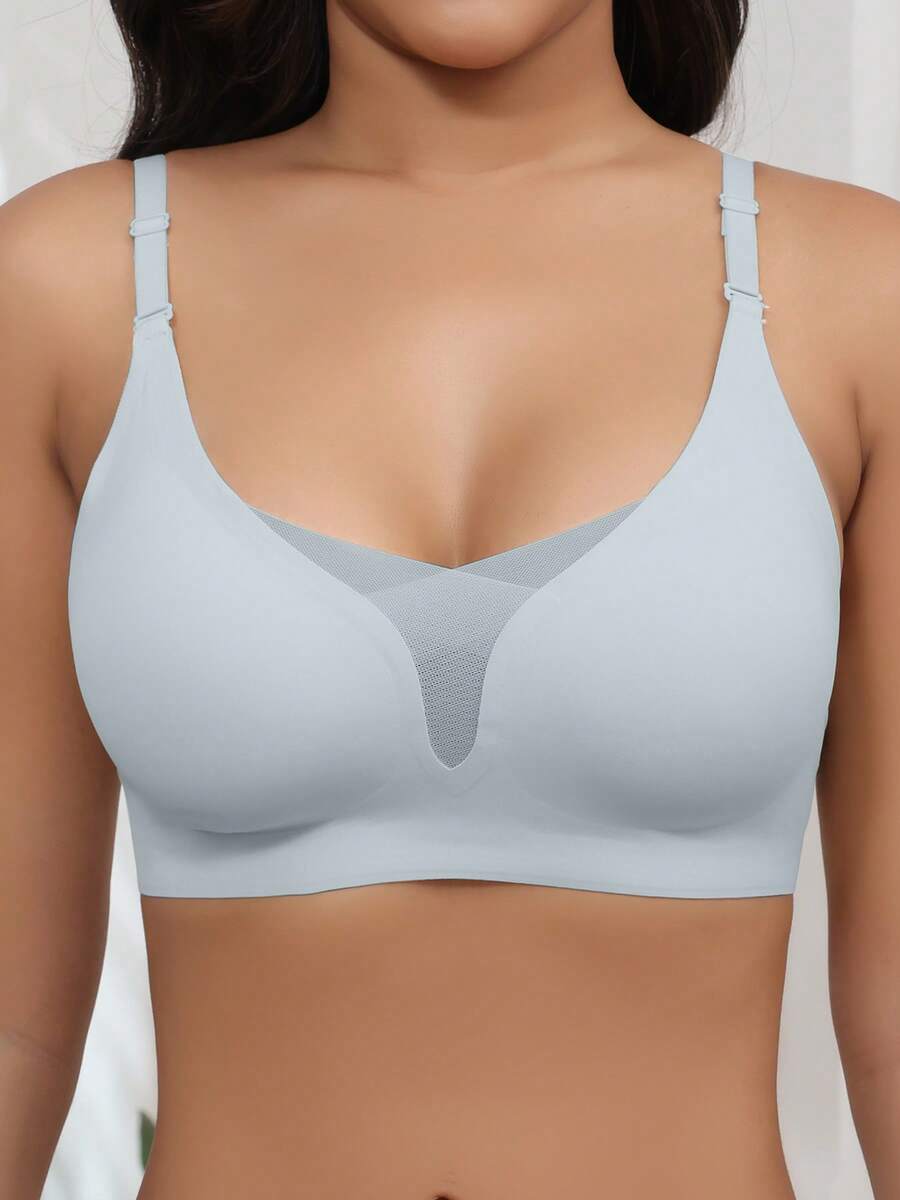 Sujetador moldeador sin costuras sin aros de malla transpirable para mujer en otoño