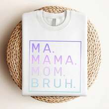 Damen-T-Shirt mit Aufdruck "Ma Mama Mom Gradient  Yellow" Zitat "Mama" Unisex-T-Shirt - Weiss - Übersicht 3