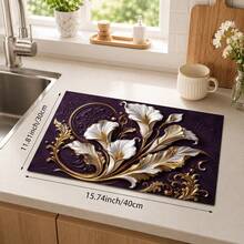 1pc Diatomaceous Earth Drying Mat, Non-Slip Heat-Resistant Absorbent Mat, Suitable For Kitchen Countertop, Coffee Machine, Tableware, Home Cafe Bar Party Decoration Placemat Gift - Multicolor - View 13