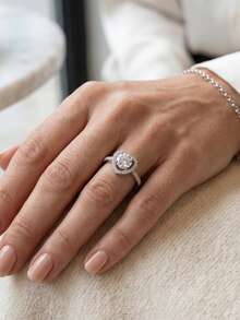ORSA JEWELS 1 Pezzo Anello in Argento Sterling 925 Solido Colore D Moissanite Taglio a Cuore VVS Gioiello Romantico per Donne, Uomini Matrimonio Festa Banchetto Regalo Coppie Abbinati - MO14 - Visualizzare 4