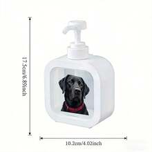 1pc Home Bathroom Dispenser, Black Labrador Design Soap Lotion Pump Bottle, Manual Pump Refillable Bottle, Durable Plastic Material, Reusable Container, Sturdy And Portable, Suitable For Bathroom, Kitchen, Sink, Toilet - Multicolor - View 3