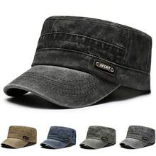 Washed Cap, Unisex, Distressed Style, Trucker Hat, Fashion Casual Solid Color Flat Top Hat, - Multicolor - View 10