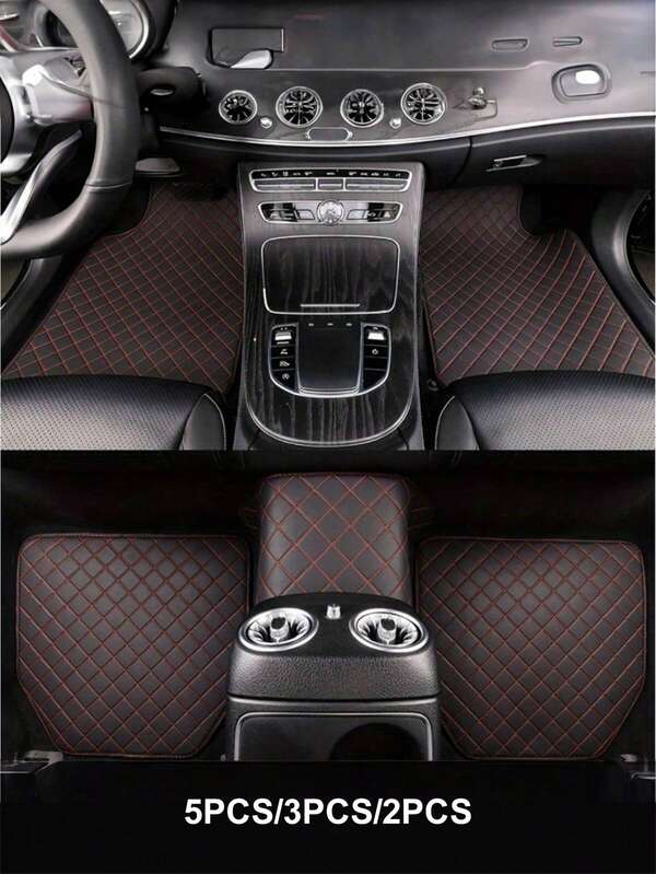 5pcs/3pcs/2pcs Car Floor Mats, Car Foot Mats, Front Row Mats, Second Row Mats, Full Set Front & Rear Anti-Slip Carpets, For Interior Protection, Car Interior Accessories, Fit For Sedans, SUVs, Trucks, Universal All-Weather Protective Carpet