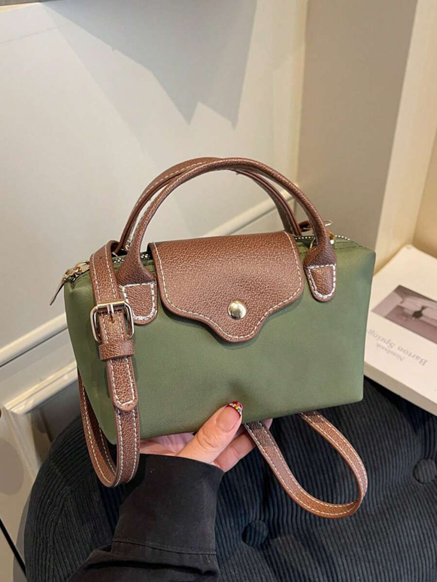 New Mini Colorblock Patchwork Shoulder Bag, Personalized Casual Minimalist Crossbody Bag, Compact Exquisite Textured Handbag