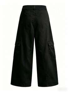 Men's Outdoor Sports Long Pants Spring/Autumn Casual Fashion Straight Leg Outdoor Cargo Pants - Black - View 3