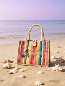 1/2 buah Tas Penyimpanan Motif Huruf Dachshund, Ringan dan Portabel, Cocok untuk Membawa Kosmetik dan Belanja Saat Bepergian - MultiWarna - View 7