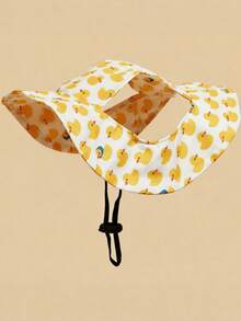 Adjustable Dog Sun Hat, UV Protection Anti-Slip Pet Sun Hat, Cute Duck Pattern Summer Pet Hat, Suitable For Dogs And Cats To Wear, Breathable Outdoor Walking Sun Protection Hat - Multicolor - View 2