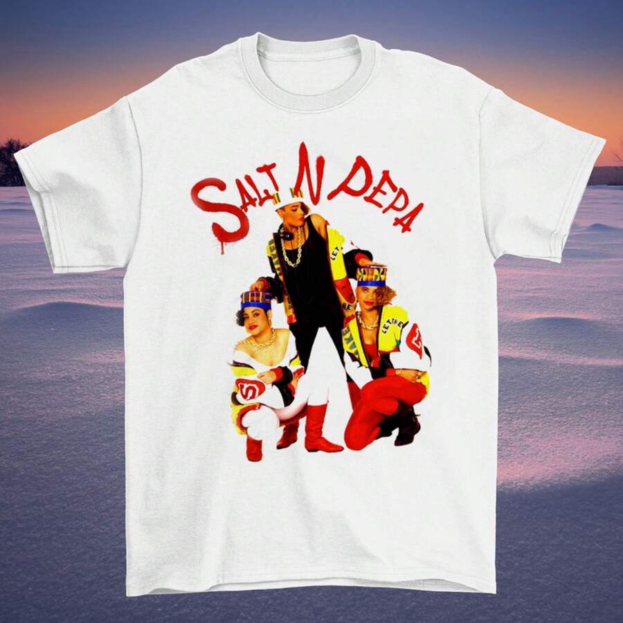 Hot Salt N Pepa Album Shirt Kurzarm Unisex Baumwolle, bequemes Kurzarm-T-Shirt für Musikfestivals und den Alltag, für Männer und Frauen, lässige Alltags-Streetmode. - Weiss - Übersicht 1