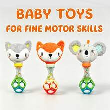 Cute Handheld Rattle (Fox & Koala) Baby Grade Vibration Bell Toy, Grip & Sensory Training, Visual & Auditory Development, Thanksgiving Birthday & All Holiday Gift - 彩色 - 查看 4