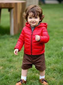 Chamarra Chaqueta Térmica Con Gorro Desmontable para Bebé - MODELO FELIPE BABY - Rojo - Ver 2