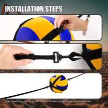 1pc Elastic Volleyball Trainer Adjustable Spike & Pass Practice Band With Jump Height Assist Training Strap - Black - View 4