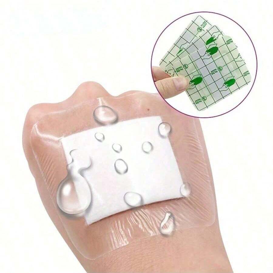 10/50/100/200pcs Waterproof Elastic Bandage, Transparent Protective Film, Waterproof Patch, Fixation Patc For Swimming, Showering & Tattoo Care