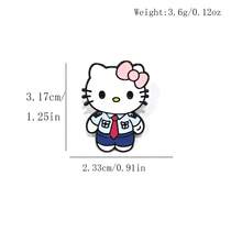 1pc Cute Cartoon Metal Badge Brooch Soft Sweet Cat Alloy Bag Accessory Pin - Multicolor - View 3
