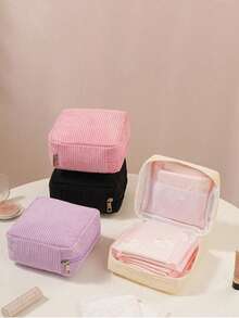 1pc Sanitary Pad Storage Bag, Portable Feminine Hygiene Pouch For Girls, Students, Menstrual Period,Sanitary Pad Bag,Travel Essentials,Back To School - Multicolor - View 2