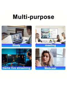 1080P Full HD Auto Focus Webcam, Built-In Microphone And Privacy Cover, USB Plug And Play Computer Camera, 360° Rotatable Clip-On Webcam, Suitable For Online Meetings, Online Classes, Live Streaming, Video Calls - View 10