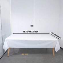 2pcs Solid Color Premium Disposable Plastic Tablecloths, Decorative Rectangular Disposable Tablecloths, Easy To Clean White Plastic Tablecloths, Suitable For Parties, Events, Weddings, Christmas, Birthdays, Rectangular Tablecloths, Wedding Decor - Multiple Styles - View 3