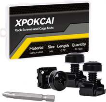 Xpokcai 30-Pack M6 X 20mm Rack Mount Screws And Cage Nuts For Server Racks,Routers&Amp;Audio Equipment Cabinets Wall Server Network Enclosure Mount Screws - White - View 1