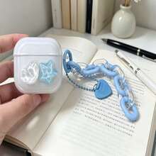 Blue Chain Blue Star Flowing Light Protective Case, Suitable Compatible With Apple Wireless Earphone Case Anti-Scratch Anti-Drop Protective Case - Clear - View 12