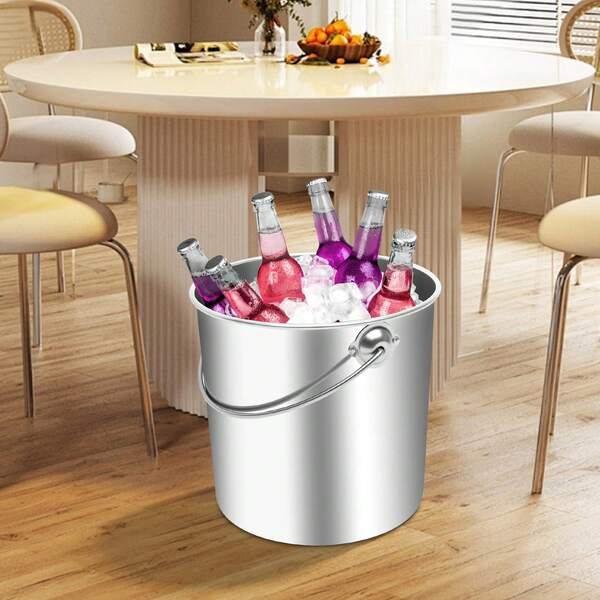 Stainless Steel Bucket, 20L Bucket With Lid, Pail With Lid 10.63*16.73in