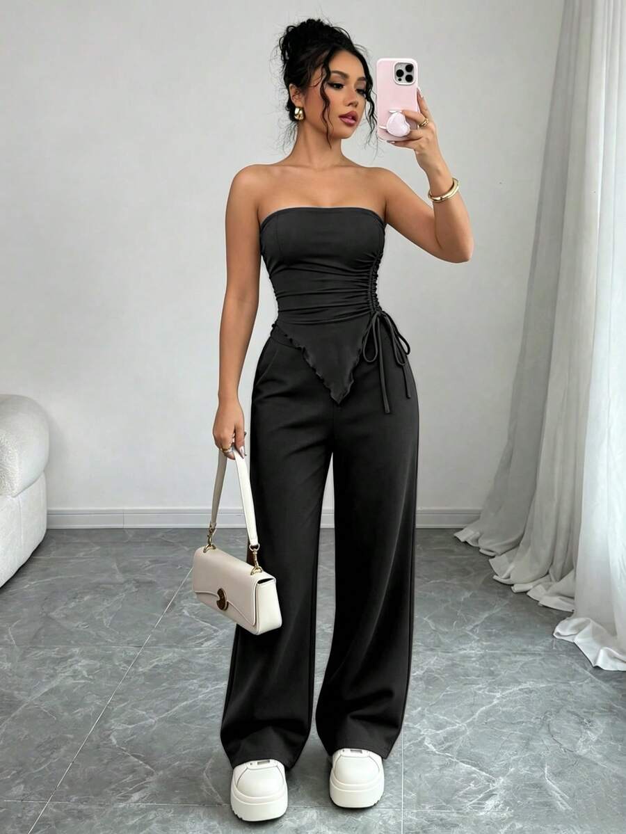 KKMALL Conjunto informal de 2 piezas: pantalón largo tipo chaleco - Estrella negra - Ver 1