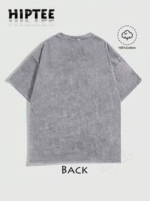 With Ring On Hand - 100% Cotton Women's T-Shirt Lauren Hill Letter Print Y2k Vintage Tee Casual Summer Plus Size Top - Niche Graffiti Prints Shirts - Washed T - Grey - 查看 3