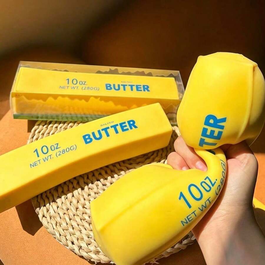 1pc Butter Stick Slow Rebound Squeeze Toy, Creative Anxiety Relief Sensory Soothing Stress Relief Toy, Suitable For All Ages, Relieves Anxiety And Reduces Sensory Stress, Perfect Gift Box Filler, Birthday Gift, Christmas Stocking Stuffer, Party Favor - Multicolor - View 1