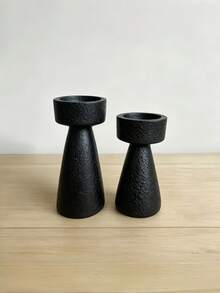 1pc Geometric Candle Holder, Modern Minimalist Design, Perfect For Home Tabletop Decor - Black - View 9