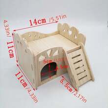 1pc Hamster Swing Seesaw Small House Solid Wood Hamster Bed Golden Hamster Small Villa Toy Supplies DIY Hamster Accessories Wooden Gerbil Hiding House And Canary Seesaw Pet Exercise Toy Set, Hamster Supplies, Hamster Cage Accessories, Room Decor, Home Decor, Pet Supplies, Cat Supplies, Halloween, Christmas, Autumn Decor, Pumpkin, Home Decor, Halloween Decor - Multicolor - View 13