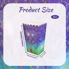 6pcs Purple Fish Scale Paper Popcorn Boxes, Suitable For Mermaid Theme Birthday Party, Random Color Style (6pcs/Set), Can Be Used As Disposable Popcorn Container, French Fries Box, Bread Box, Candy Box, Gender Reveal Disposable Food Packaging Container, Perfect For 1st Birthday Party, Newborn Party, White And Purple Fish Scale Paper Popcorn Box, Gender Reveal Tray - Multicolor - View 5