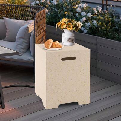 [Free Shipping] 2-In-1 Gas Tank Holder Side Table With Protective Cover-XY490001