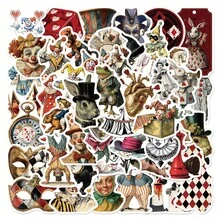 50Pcs Cartoon Weird Circus Theme Stickers Joker Animal Performance Elements Fun DIY Decoration Gift Stickers Pack Graffiti Stickers Vinyl Waterproof Stickers For Journaling Computer Scrapbook Luggage Water Bottle Phone - Multicolor - View 1