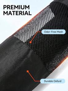 Black Mesh Breathable Yoga Mat Storage Bag, 2 Sizes 30x70cm/30x90cm, Portable Drawstring Fitness Tote Bag, Suitable For Pilates And Fitness Workouts - Black - View 5