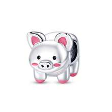 1pc Vintage Country Style S925 Sterling Silver Low-Allergenic Golden Retriever Pet Pig Snail Alarm Clock Wooden Horse Beaded Charm, Suitable For Original Bracelet, Women's DIY Jewelry Making, Birthday Gift - Multicolor - View 14