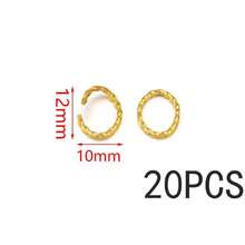 20 pezzi Anelli aperti intrecciati placcati in oro in acciaio inossidabile, connettori a forma di cuore, tondi e rettangolari per braccialetti, collane e creazione di gioielli fai-da-te - Anello aperto - Visualizzare 9