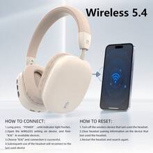 Gerripuer 新款全耳式无线耳机 HIFI高清通话 手机舒适MP3音乐 Type-C 可折叠便携旋转伸缩ABS塑料 高端商务礼品无线耳机 360°环绕声真立体声V5.3 新年/情人节/生日礼物 上网课无线耳机 音量可调 6小时续航 运动音乐耳机 - 杏色 - 查看 9