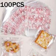 100个粉色花朵饼干/糖果包装袋，厨房用品，适用于生日派对回礼、婚礼新娘装饰、婴儿派对礼物、活动回礼包装袋 - 彩色 - 查看 17
