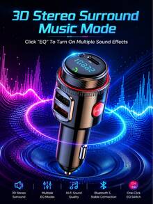 XF.Meraki Car FM Transmitter, Bluetooth 5.4, Wireless Audio And Hands-Free Calling, For Car Stereo Systems - A - View 1