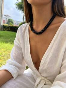 Monlansher New Women's Beaded Magnetic Clasp Fashion Choker Necklace, Personalized Casual Versatile Daily Wear - N0508 - Beaded Design - View 13