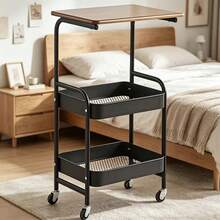 LEO IRIS Three Layer Rolling Cart, Multifunctional Metal Storage Rack, Snack Rack, Durable Steel Frame, Portable Wheels, Suitable For Home Kitchen Use, Storage And Organization Rolling Cart. - View 8