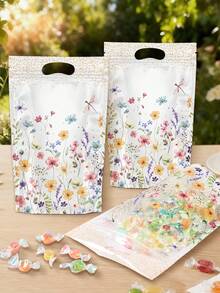 25入野花主題3D禮品袋，野花派對伴手禮袋，野花生日派對小禮品袋，野花裝飾，野花生日派對密封糖果袋，野花主題派對禮品包裝袋，婚禮裝飾手提袋，新娘派對手提袋，嬰兒淋浴裝飾甜點袋，性別揭曉手提袋，商店購物袋，廚房烘焙餅乾袋，居家桌面裝飾，房間裝飾，生日禮物，派對伴手禮 - 野花 - 查看 9
