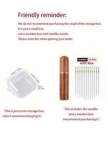 12PCS/1PC,Stainless Steel Sewing Needles,Hand Sewing Needles, Self-Threading Side Sewing Needles,Comes With Rosewood Needle Tube,Sewing Threader,Sewing Accessories,Suitable For Elderly Use,Can Be Used For Sewing Clothing,Embroidery, Handicrafts, Etc. - Multicolor - View 3