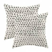 Polka Dot Pillow Covers 20x20 Inch Set Of 2 Black Cream Outdoor Decor Throw Pillows For Couch Modern Boho Design Watercolor Decorative Cushion Cases For Home Sofa Bed Decorations - 黑色波點圖案 20 吋 x 20 吋(2 件裝) - 查看 1