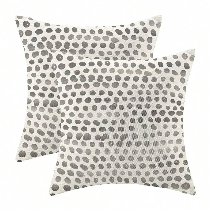Polka Dot Pillow Covers 20x20 Inch Set Of 2 Black Cream Outdoor Decor Throw Pillows For Couch Modern Boho Design Watercolor Decorative Cushion Cases For Home Sofa Bed Decorations - 黑色波點圖案 20 吋 x 20 吋(2 件裝) - 查看 1
