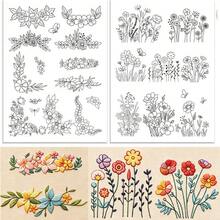 Large Floral Border And Corner Water-Soluble Embroidery Patterns, Stickers And Sewing Embroidery Paper Printing, Stabilizer Suitable For Embroidery Beginners - A306 - View 17