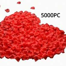 Red Artificial Rose Petals, Suitable For Wedding, Romantic Proposal Decoration, Flower Girl Table Decor, Party, Rose, Decorative Rose, Decorative Style, Party And Holiday Decoration, Valentine's Day Decoration, Valentine's Day And Mother's Day Decoration Gift - Red - View 12